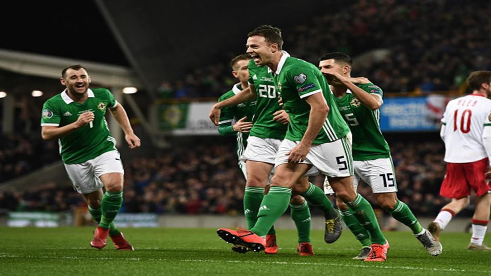Northern Ireland players celebrate
